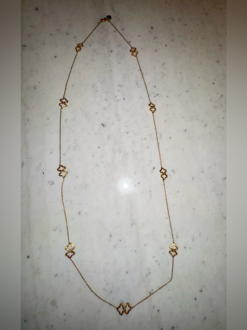 Stella and Dot Gold Tone Clover Station Long Necklace